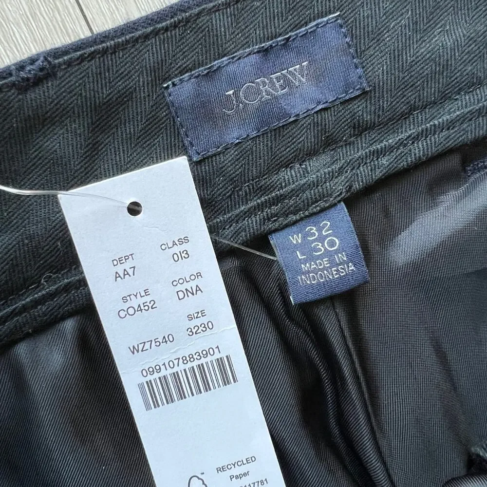 J Crew Classic Creased Wool Trouser Mens 32 X 29 Dark Navy